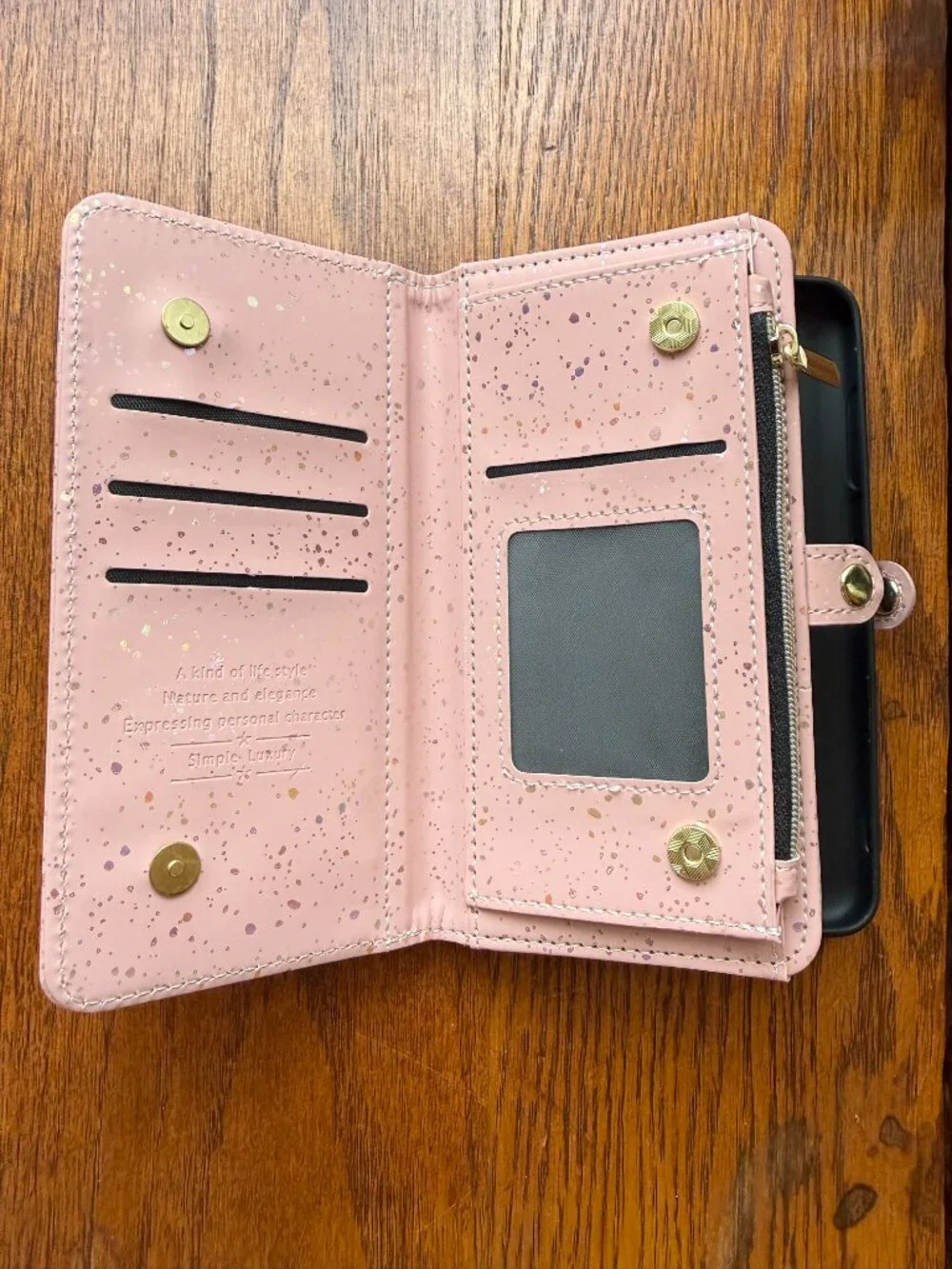 Phone Case‎ for SCHOK Volt SV55 SV55216 Zipper Wallet Crossbody with Strap Pink